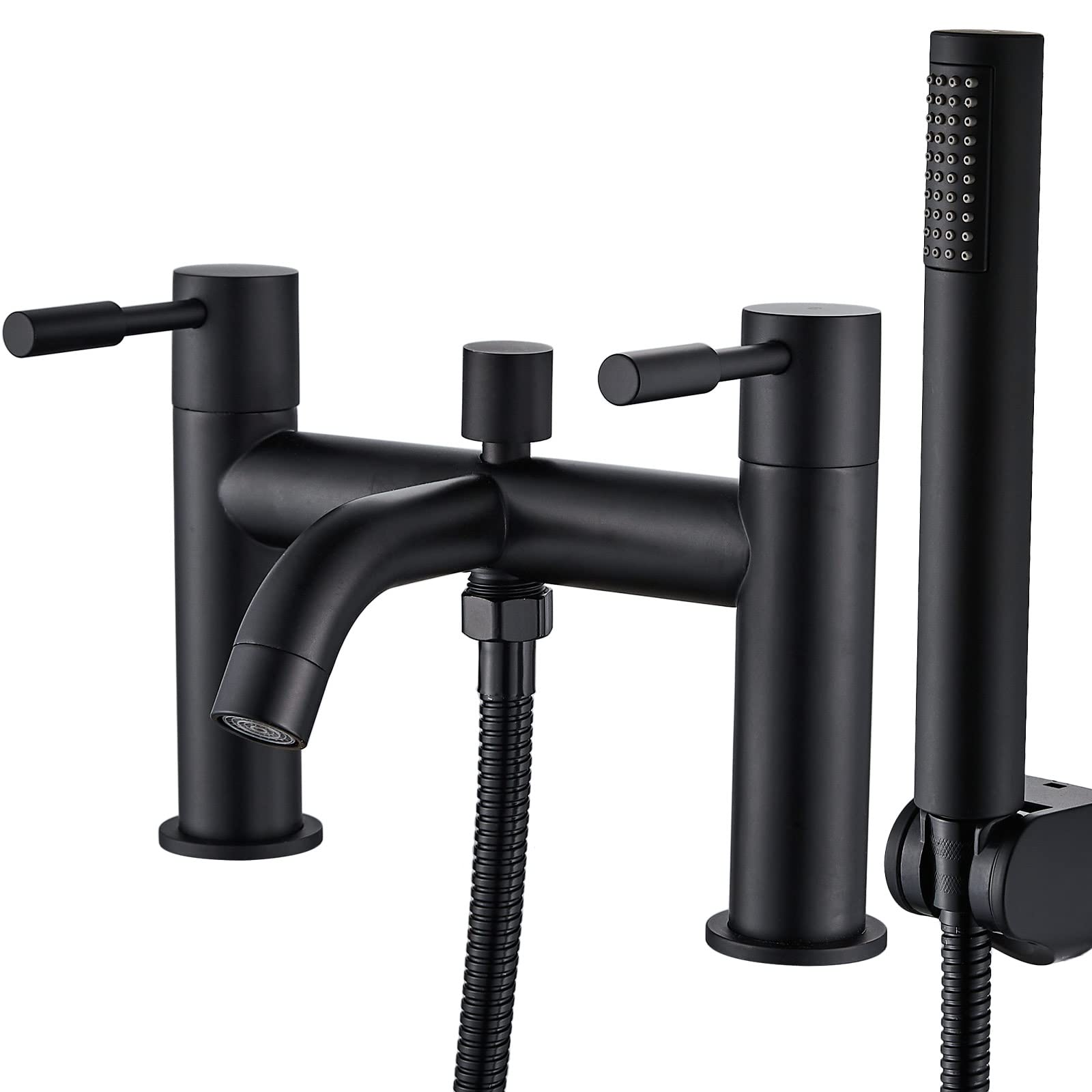 Bath Taps with Shower, NewEast Black Bathroom Shower Tap Tub Mixer Tap Bath Filler Tap