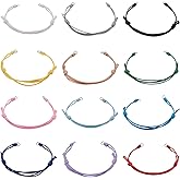 Bestewelry 24Pcs Braided Cord Bracelets Adjustable Waxed Polyester Braided Cord Bracelets 12 Colors Friendship Bracelet Making Set for Jewelry Making DIY Crafts Party Favor