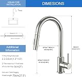 Tohlar Kitchen Sink Mixer Tap Brushed Nickel Pull Down Sprayer view 6