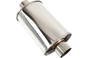 FGJQEFG 2.5'' Inch Ultra Quiet Exhaust Resonator,Performance Muffler Resonator 2.5" Inlet 2.5" Outlet 14" Overall Length T304 Stainless Steel Universal Fitment