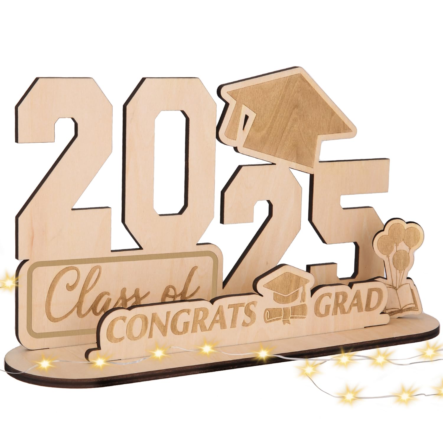 Graduation Decorations Class of 2025, Congrats Grad Wooden Table ...