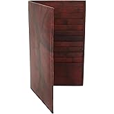 AG Wallets Leather Wallet for Men & Women - Secure RFID Wallet with Space for 20 Credit Cards, 1 ID & Cash - Cowhide Leather Wallet - Slim Bifold Wallet - Long Wallet for Casual or Office - Burgundy