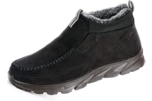 COSIDRAM Men Shoes Winter Snow Boots Cotton-padded Slip on Casual Warm Walking Sneakers House Shoes