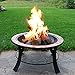 Sunnydaze 30 Inch Natural Slate Fire Pit Table with Spark Screen