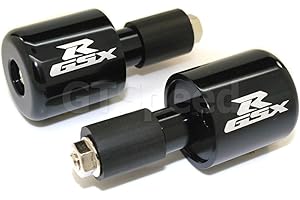GT-Speed Compatible with/Replacement for Motorcycle Handlebar Ends, Black Aluminum CNC Laser Engraved Bar Ends Plugs, Fits Su