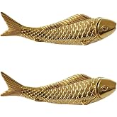 JSBWSFA 2PCS Goldfish Cabinet Knobs, Animal Knobs Gold Cabinets and Drawers Knob for Cupboard Gold Drawer Knob Metal Dresser Handle Bedroom Living Room Bathroom (Fish)