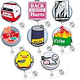 9PC Funny Charm Badge Reels Retractable Clip ID Holder for Nurse Nursing ER Medical Assistant Healthcare Women Men Cute Cool Fun Sassy Sarcastic Meme It’s Fine Dumpster Fire Cooler Gifts Supplies