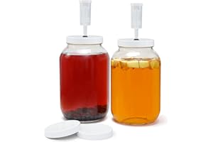 1 Gallon Glass Fermentation Jars with Airlock, Wide Mouth Mason Jars with Fermentation Lid for Brewing, Pickles, 128 oz Glass