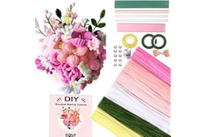 ANDGIV Pipe Cleaners Flower Craft Kit - 500 Pcs 6 Colors Pipe Cleaner Bulk, Chenille Stems for Bouquet Making Supplies Set with Video Tutorials, DIY Art Craft Project Creative Gift for Teen Girls Woman