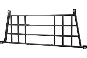 Rockland 10105163 Adjustable Headache Rack for Pickup Trucks, 45"-66" x 4" x 23.23", Weather Ressistant Alloy-Steel Construction, Easy Installation