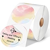 Phomemo 3” Color Circle Thermal Labels, Self-Adhesive Round Direct Sticker Label, Circular Thermal Printer Label for Logo Design, Name Tag, Thanks Card, Address, QR Code, 500 Labels/Roll, Gradient