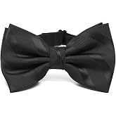 tiemart Men's Pre-tied Adjustable Striped Bow Tie