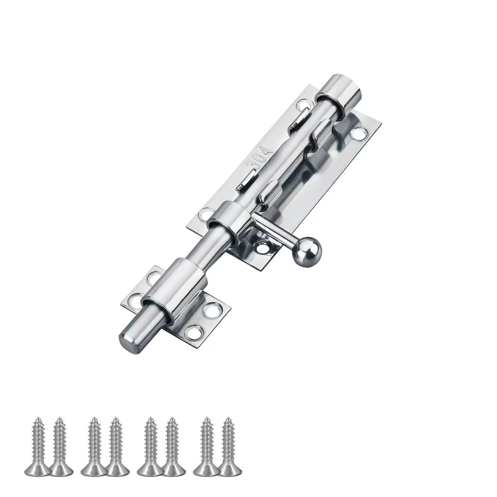 Door Lock Bolt,Stainless Steel Door Latch,4inch Heavy Duty Door Bolt Latch,Barrel Sliding Lock Security Lock Latch for Bathroom,Bedroom,Garden Doors