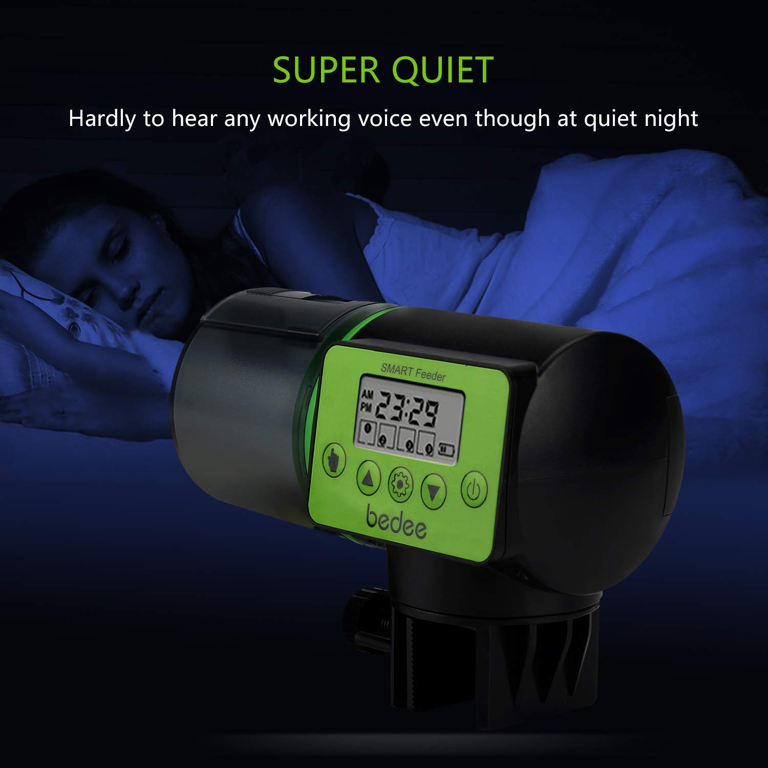 bedee mangiatoia Acquario, Mangiatoia Automatica Acquario Cibo Acquario Automatico per Vacanze 200ml Distributore di Cibo per Pesci a Prova d\'umidità per Acquario Timer Serbatoio per Pesci Tartarughe