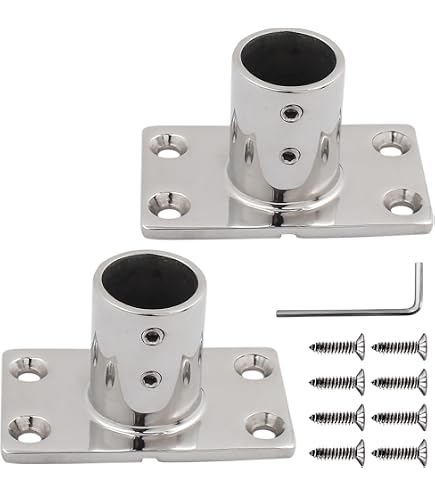 316 Stainless Steel Boat Hand Rail Fitting – 45/60/90 Degree Rectangular Base For Marine Rail Mount (1 Inch) - View #4