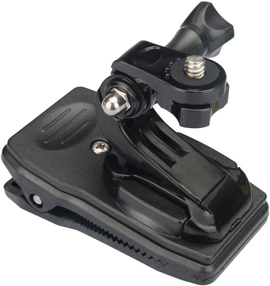 Clip Mount for GoPro 360° Adjustable Action Cam Backpack Mount ABS Stand for Go Pro Hero 5/4 Xiao Yi Camera Black