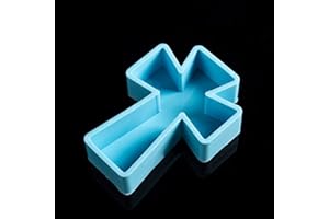 YOGAYET Faith Cross Pendant Car Freshie Silicone Mold Resin Casting Mold for Aroma Beads Soap Candy Baking DIY Handmade Hanging Candles Decoration Crafting Blessed Cross Gift Blue