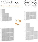 AWTATOS Cube Storage Organizer 6 Cubes DIY Stackable Shelves White view 6