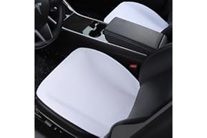 RuiYue Carry Custom Car Front Seat Cushion for Tesla Model 3 and Model Y, Car Seat Cover, Premium Flannel Fabric, Soft and Non-Slip (White, 1Pcs)