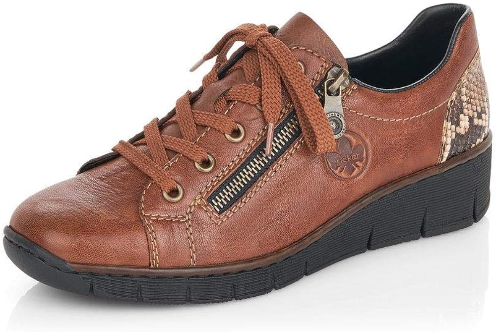 Chaussures Rieker Femme à Talon Compensé (wedge) - Cuir, Confort Quotidien - Talon 3,5 Cm - Style Casual élégant