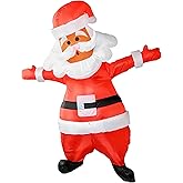 LafaVida Inflatable Giant Santa Claus Full Body Christmas Costume Suit for Adults and Teens 5.3ft-6.5ft Funny Blow-up Outfit