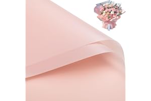 Gloreyan 20 Sheets Flower Wrapping Paper, Pink Florist Bouquet DIY Craft Fresh Flower Bouquet Wrap Waterproof Floral Wrapping Gift Box Packaging Material Florist Supplies, 22.8 * 22.8 Inches(Pink)