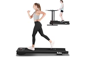 REDLIRO Walking Pad, Under Desk Treadmill 300 lb Capacity Motorized Portable Treadmill Compact, Sturdy Mini Treadmill for Small Space with Remote Control, LED Display for Home & Office Use