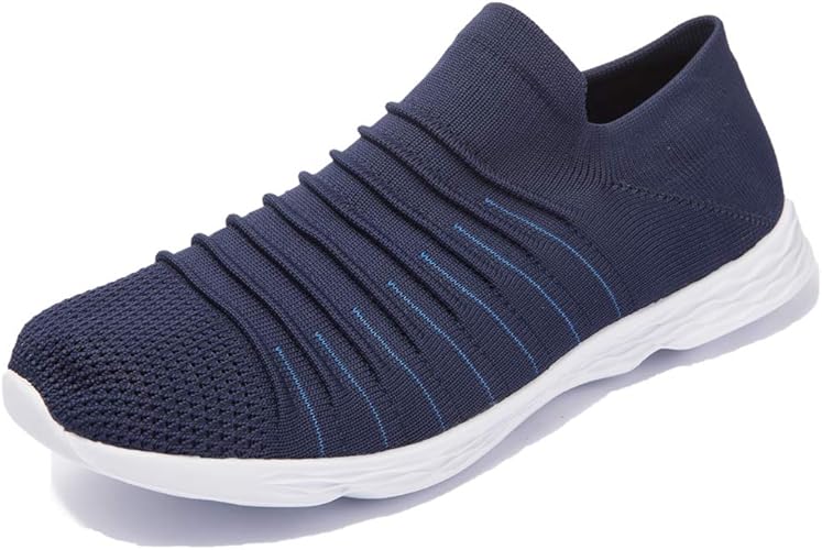 Amazon Newdenber 静音 スリッポン ニット 軽量 スニーカー 蒸れず ウォーキングシューズ 室内靴 メンズ 紐なし 着脱簡単 25 5 30 5センチ ローファー スリッポン