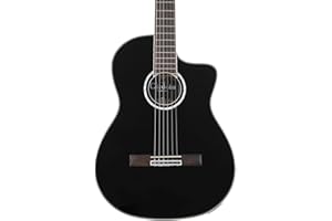 Cordoba Fusion 5 Jet Acoustic-Electric Cutaway Nylon String Guitar, Jet Black, Fusion Series