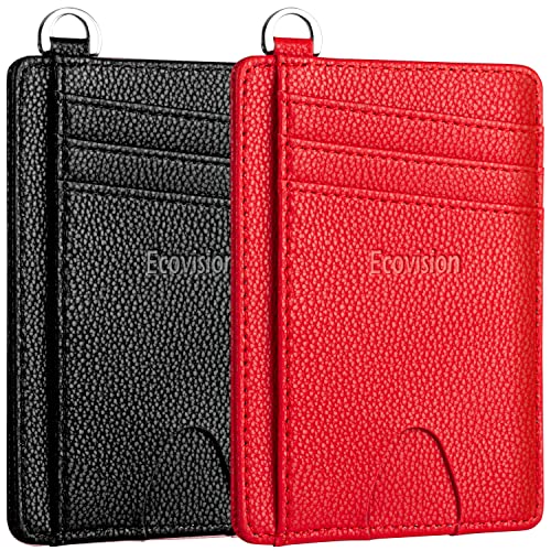 EcoVision Slim Card Case Wallet with RFID Blocking,Minimalist Front Pocket Wallet for Men&Women - Multicoloured - S
