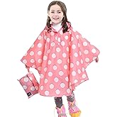 AIWUHE Kids Rain Poncho Cartoon Raincoat Jacket Cute Rain Coat Toddler Boys Girls Rain Cape Light Waterproof Hoodie Outwear
