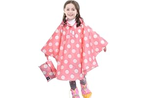 AIWUHE Kids Rain Poncho Cartoon Raincoat Jacket Cute Rain Coat Toddler Boys Girls Rain Cape Light Waterproof Hoodie Outwear
