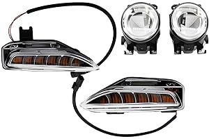 OsyphereX Bumper Pair Fog Lamp & Turn Signal Light Assembly Compatible with 2014-2020 Q50 Sport Left and Right Side Front Fog