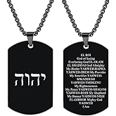 HOMLIFPER Yhvh Yhwh Jehovah Names of God Pendant - Tetragrammaton Symbol Blessed Prayers Necklace - Hebrew Yahweh Amulets Religious Jewelry for Men Women