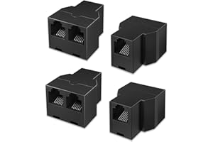 Uvital RJ12 6P6C 3 Female Telephone Line Splitters, Phone Jack Splitter, Telephone Landline Cable Connector and Separator (4P
