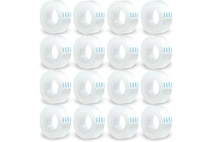 VEESA Transparent Tape Refill - Tear by Hand, 16 Clear Tape Rolls for for Dispenser, Office and School Supplies, 3/4" x 1000 inches