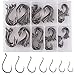 BASSDASH 175 Pieces Octopus Offset Fishing Hooks Assortment in Hook Sizes 6/0, 4/0, 3/0, 2/0, 1/0, 1, 2, for Saltwater Freshwater, Tackle Box