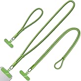 KITANIS 3 Pack Phone Lanyard,1×Phone crossbody strap,1×Phone Neck Strap,1×Wrist Strap,3×Tether Tabs,Universal Cell Phone Multifuctional Patch Polyester Lanyards(Green)