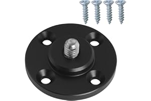 LUORNG 1/4 Inch Male Screw Type Flange Fixing Base Wall Mount Tripod Connection Aluminum Alloy with 4 Self Tapping Screws 1.5