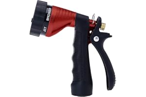 GREEN MOUNT Water Hose Nozzle Spray Nozzle, Metal Garden Hose Nozzle with Adjustable Spray Patterns, Perfect for Watering Plants, Washing Cars and Showering Dogs & Pets