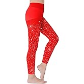 FANCAME Girls Footless Sparkle Rhinestone Tights, Ballet Dance Tights for School Students Kids