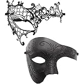 OIDEA Masquerade Mask for Couple - Roman Greek Venetian Mask Halloween Prom Party Costume Ball Mardi Gras Mask for Women Men