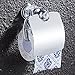 AUSWIND Silver Chrome Polished Toilet Paper Holder Brass Finished Clear Crystal & Glass Tissue Holder Wall Mounted