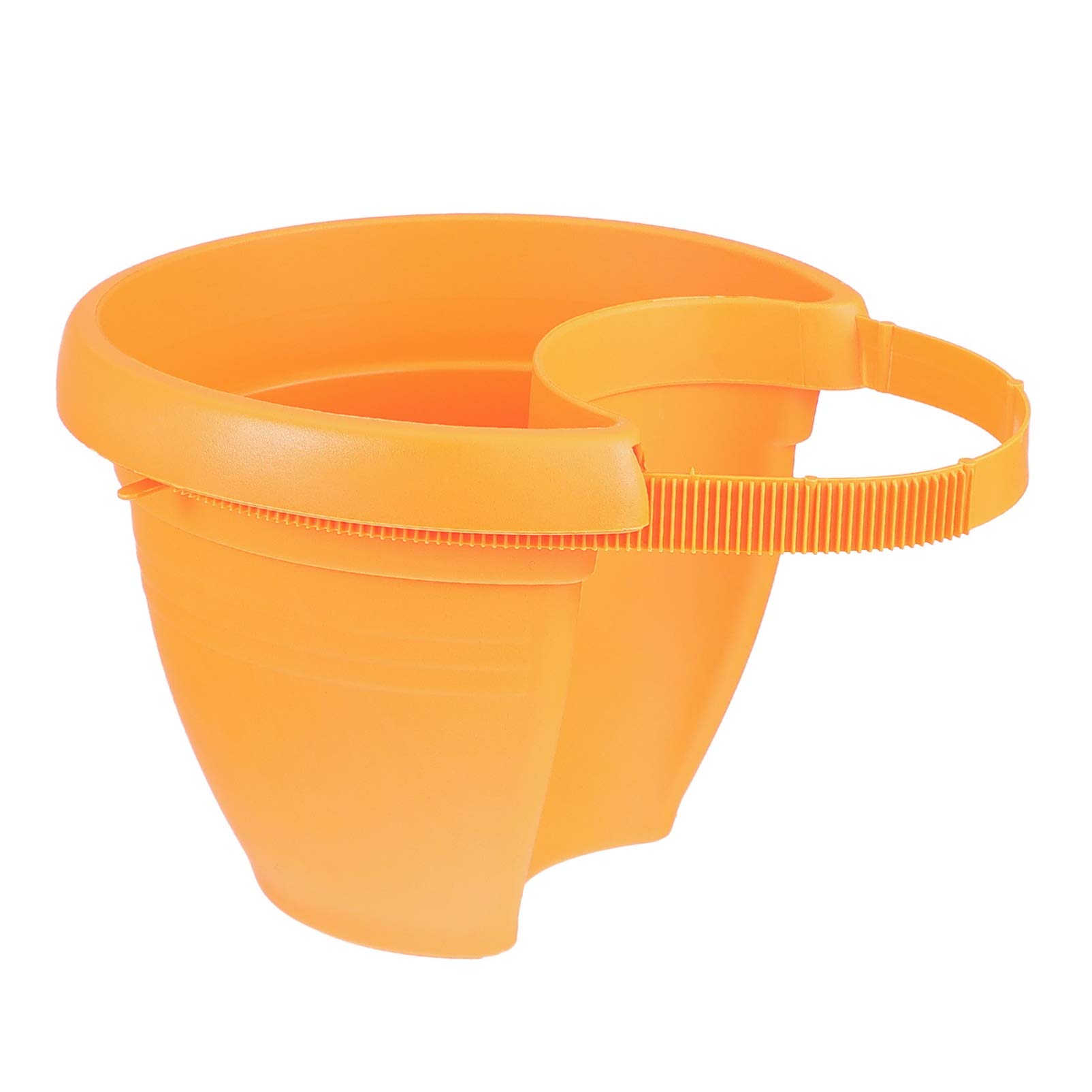 Amosfun Hanging Flower Pots Plastic Wall Hanging Planter Bucket Flower Holders for Railing Fence Balcony Decoration Orange