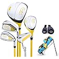 PGM Junior Golf Club Complete Set for Children Kids, 5 Golf Clubs with Stand Bag and 2 Headcovers for Boys & Girls, Right Hand