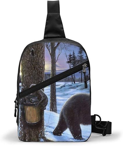 Amazon 冬のクマ ボディバッグ 折り畳み ショルダーバッグ 斜めがけバッグ 軽量 撥水 オシャレ メンズ レディース Aoryggs シューズ バッグ