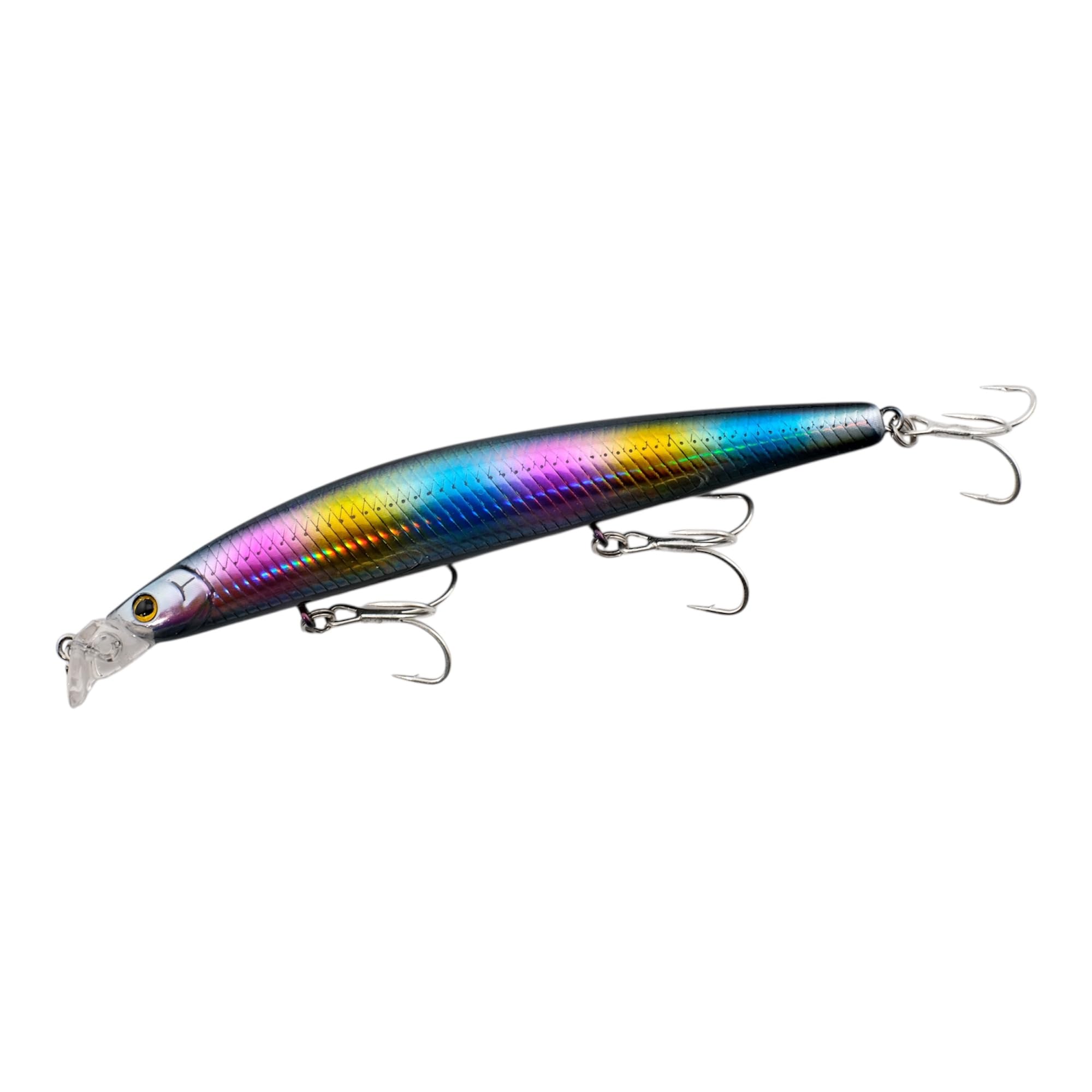 momolures - Shining Minnow Shallow R50+SSR 120mm 16g Bass fishing lures (LASER BLACK CANDY)