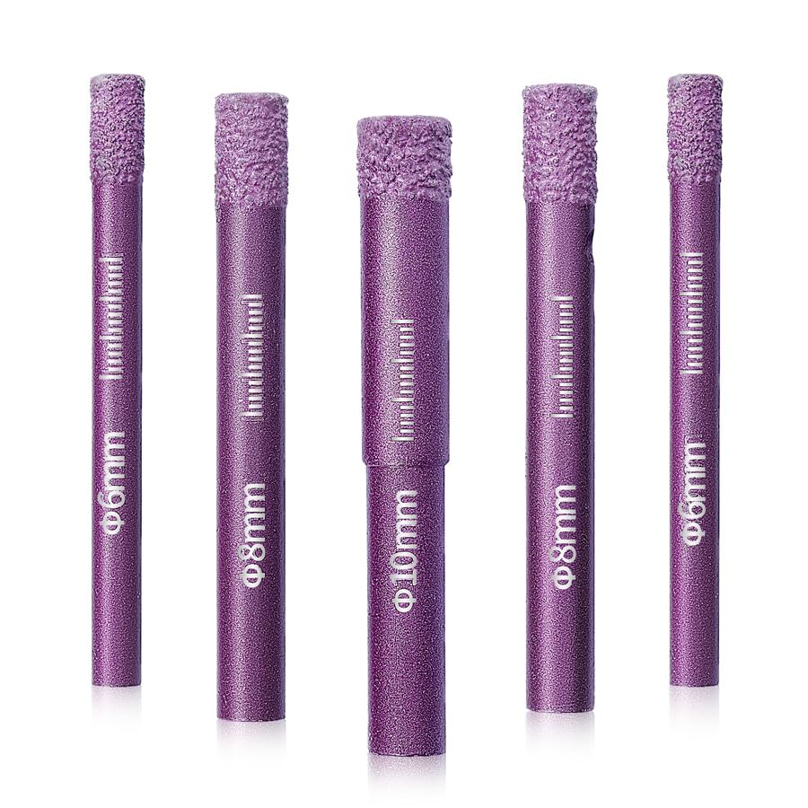 Pronese Diamond Drill Bits - 5 Pcs 6/6/8/8/10mm Dry Drill Bits Sets for Granite,Marble,Porcelain,Ceramic & Tile.