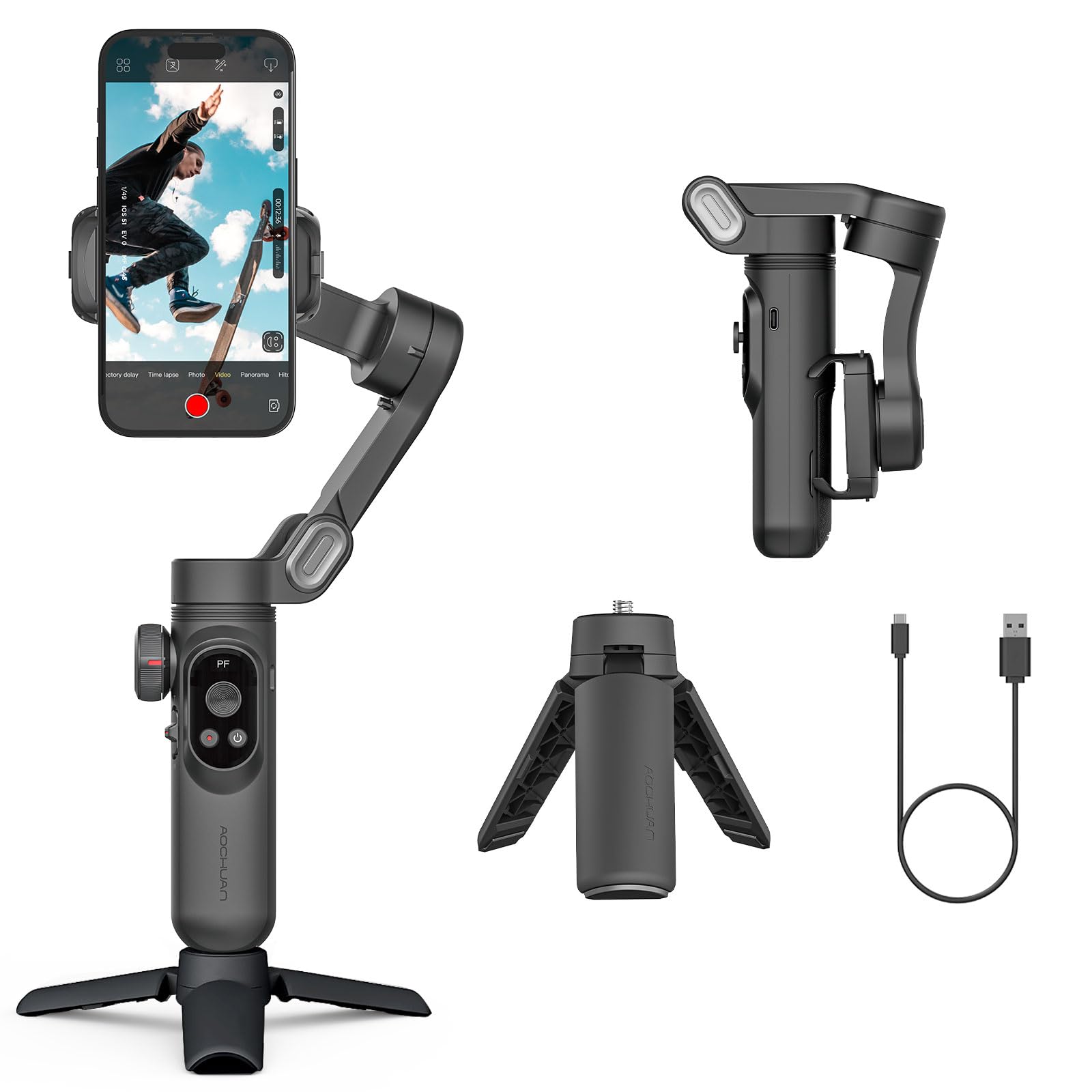 Mua Gimbal Stabilizer for Smartphone LED Light OLED Screen 3-Axis ...