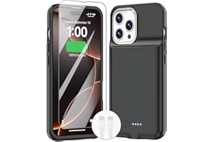 GIN FOXI Battery Case for iPhone 16 Pro, Charging Case Charger 8500mAh Ultra-Slim Lightweight Powerful Battery Pack 15W Fast Rechargeable Anti-Fall TPU Juice Box for iPhone 16 Pro (6.3") Black